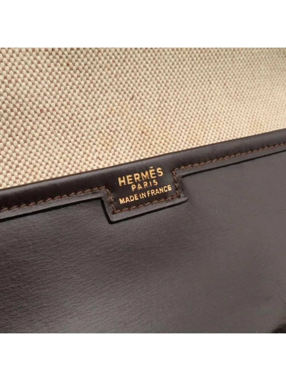 Hermes Jije PM Clutch Business Leather Dark Brown